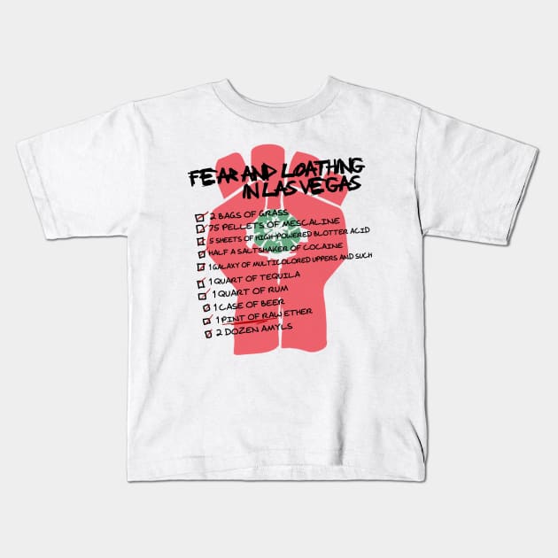 Fear and Loathing Checklist Kids T-Shirt by EsotericExposal